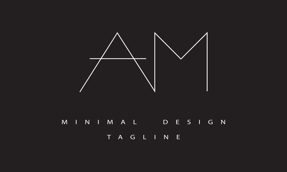 AM or MA Minimal Logo vector