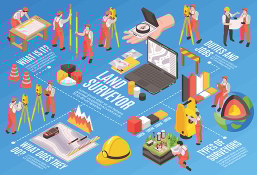 Isometric Engineer Surveyor Illustration vector