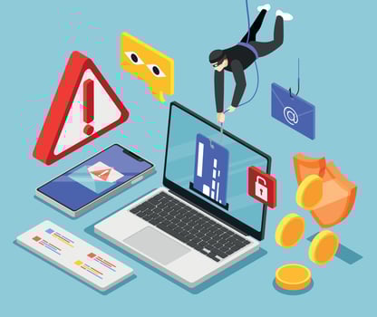 Phishing Isometric Background vector