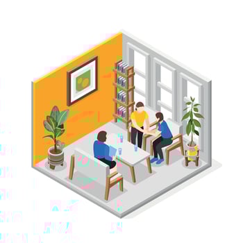Empathy Characters Isometric Composition vector