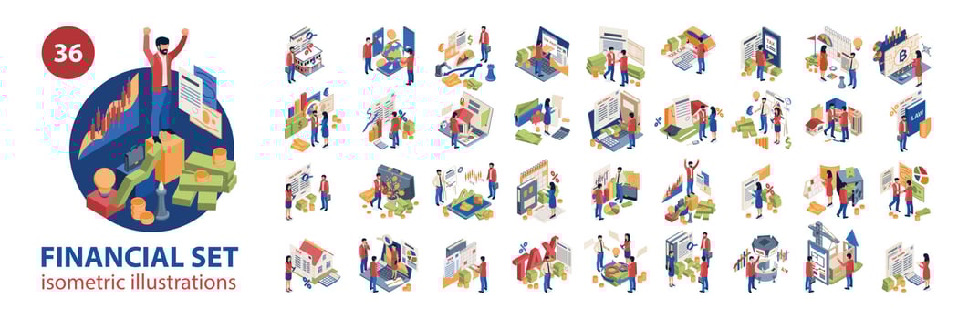 Financial Icons Investment Set vector