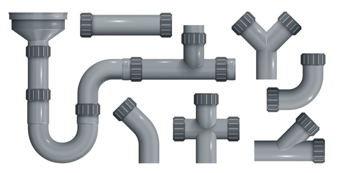Sewerage Pipes Realistic Set vector