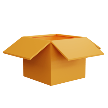 3d rendering open cardboard box empty isolated png