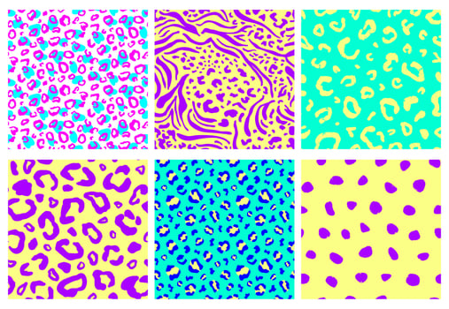 Animal print seamless pattern set vector