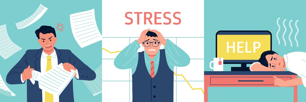 Business Stress Set vector