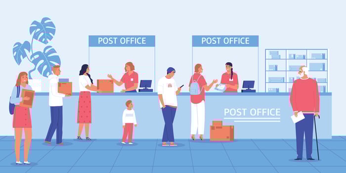 Post Office Flat Composition vector
