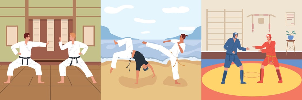 Fighters Flat Compositions vector