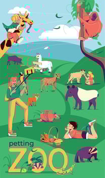 Outdoor Petting Zoo Background vector