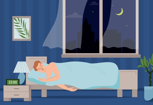 Man Healthy Sleeping Composition vector
