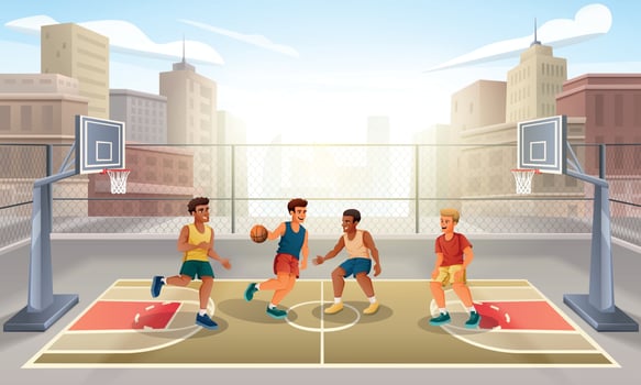Cartoon Basketball Court vector