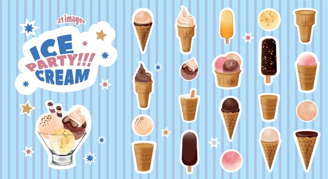 Party Ice Cream Set vector