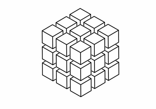 cube 3d combination puzzle isolated on white background vector