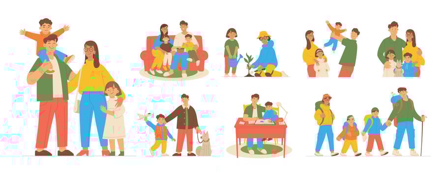 Family Life Set vector