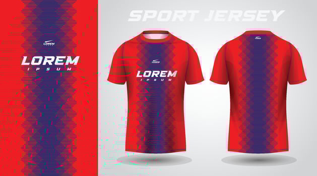 red blue shirt sport jersey design vector