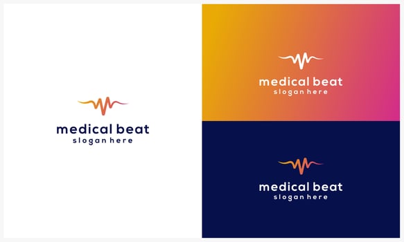 Medical Heart Beat logo design template abstract heart beat symbol icon vector