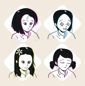 anime girls collection vector