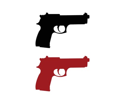modern pistol symbol illustration isolated on white background vector