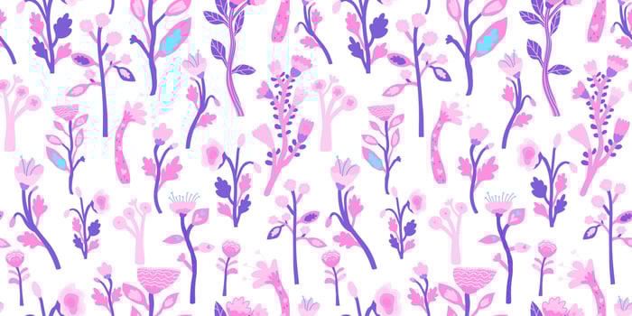 Contemporary strange shapes flower seamless pattern. Tropical plants endless wallpaper. Abstract botanical floral ornament. vector