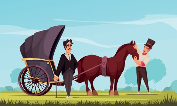 Horse Drawn Vehicle Illustration vector
