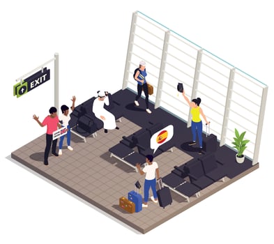 Global Education Airport Composition vector