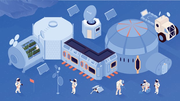 Space Colonization Concept vector