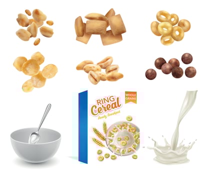 Ring Cereal Icon Set vector
