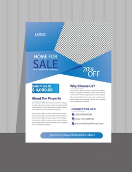 Modern real estate A4 flyer template design. vector