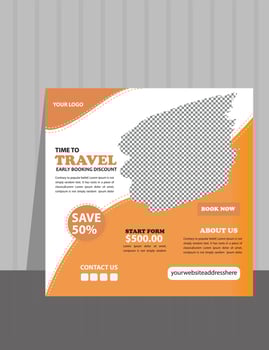 Website or social media post design for  travelling agency. vector