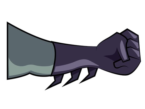 purple superhero hand vector