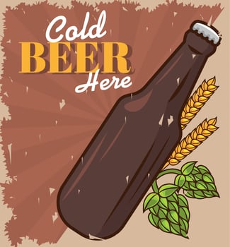 cold beer poster vector