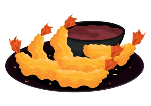 ebi furai japanese food vector
