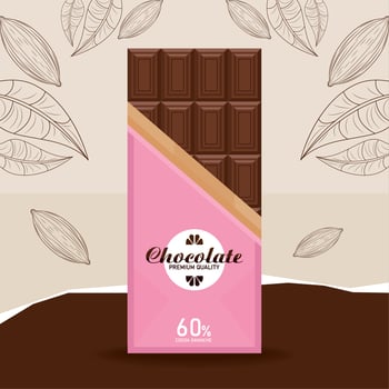 chocolate lettering in bar vector