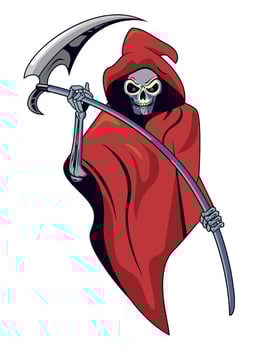 red grim reaper creature vector