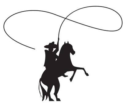 cowboy lasse in horse vector