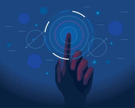 hand human touching tech vector