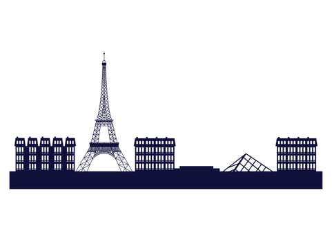 france monuments landmarks silhouettes vector