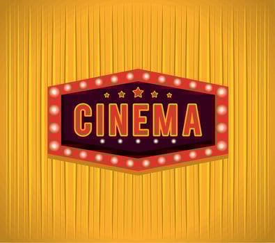 cinema label poster vector