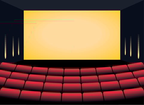 cinema room scene vector