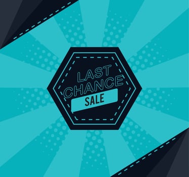 last chance sale lettering vector