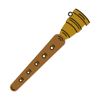 Duduk flute vector icon. Wooden musical instrument isolated on white background. Armenian fife flat cartoon doodle. Caucasian tool for classical, folk melodies. Illustration for web, logo, apps