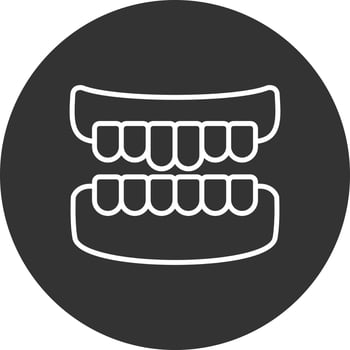Denture Line Inverted Icon vector