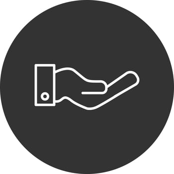 Hand Line Inverted Icon vector