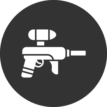 Paintball Glyph Inverted Icon vector