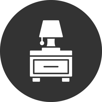 Nightstand Glyph Inverted Icon vector