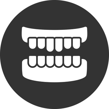 Denture Glyph Inverted Icon vector