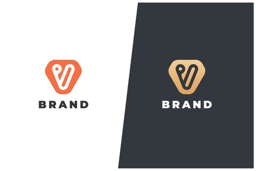 V Letter Logo Vector Concept Icon Trademark. Universal V Logotype Brand