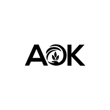 AOK letter logo design on WHITE background. AOK creative initials letter logo concept. AOK letter design. vector