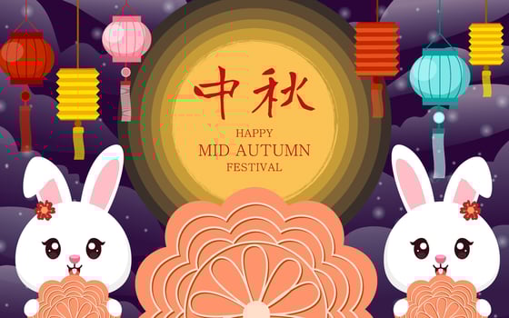 Happy Mid Autumn Day Background vector