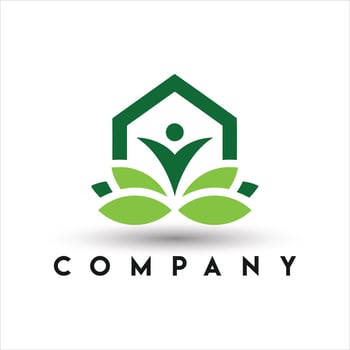 Green House Logo. Leaf House Logo vector