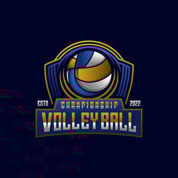 Volley ball logo design vector template